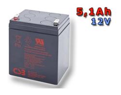 CSB Náhradni baterie 12V - 5,1Ah HR1221W F2 - kompatibilní s RBC29/30/43/44/117/118 