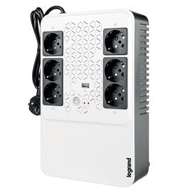 LEGRAND UPS Keor Multiplug 600VA/360W FR, Line-interactive, Tower, výstup 6x FR (CZ), USB nabíjení 1A 