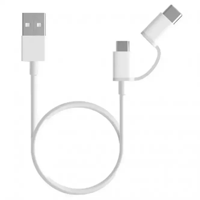 USB kabel Mi 2-in-1 - Micro USB to Type C - 1m, white 